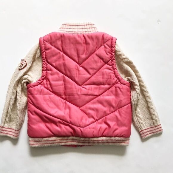 Roots pink quilt/ knit sleeve mix jacket EUC 4T - Picture 6 of 6